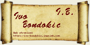Ivo Bondokić vizit kartica